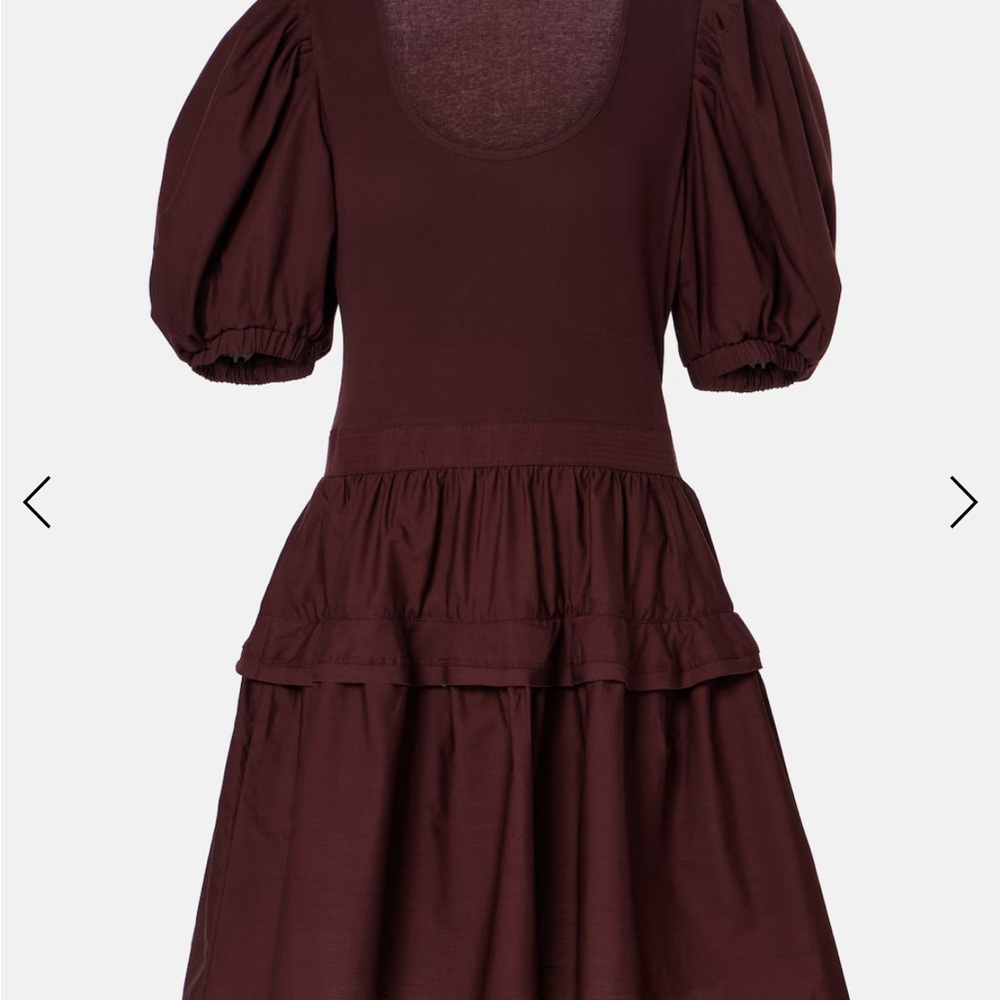 Ulla Johnson Tilda Puff Sleeve Bordeaux Mini Dress